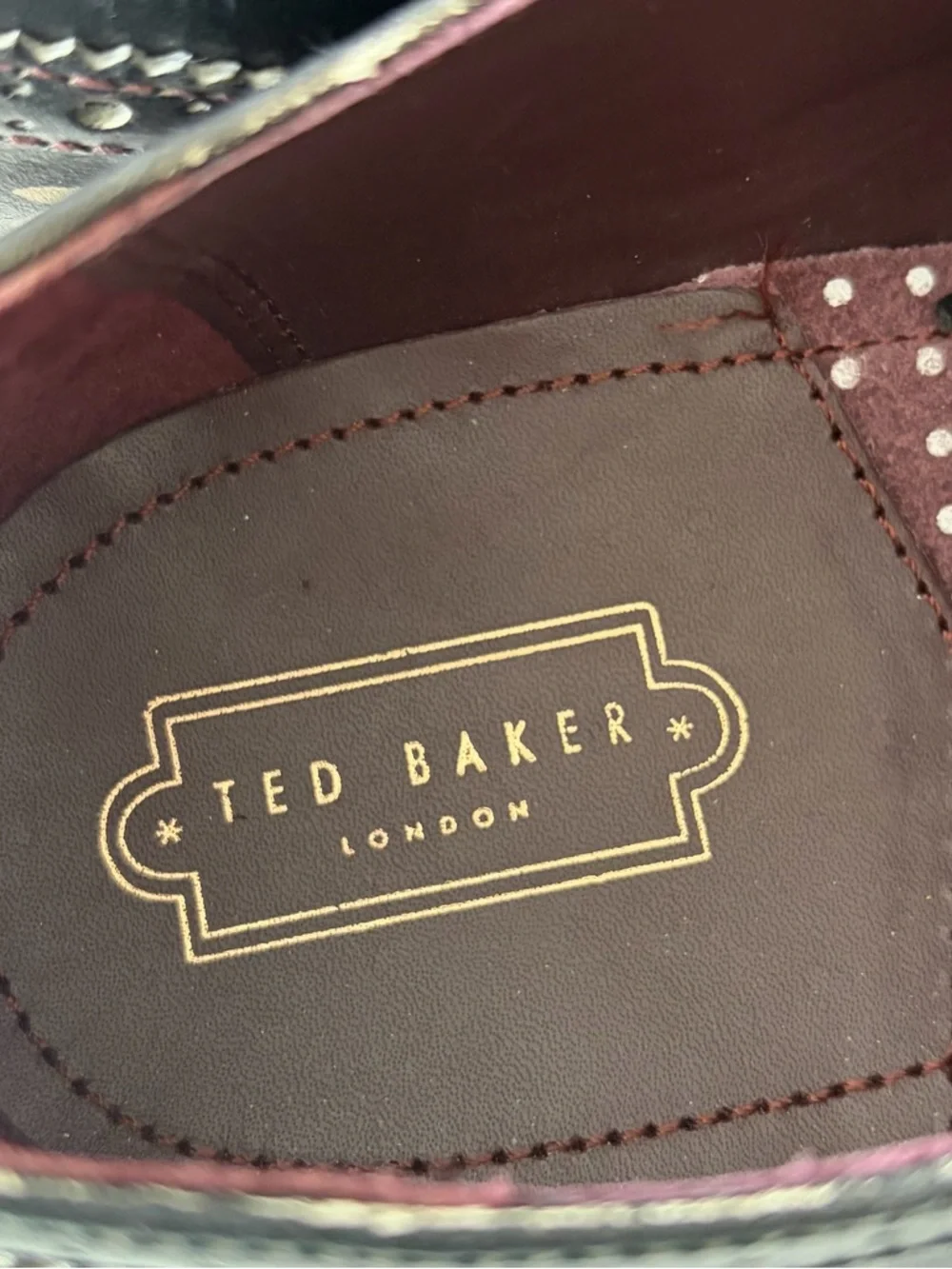 Ted Baker Chorlten Oxford Shoes‎ NEW Men’s size 8 EU 41 Black Leather Floral